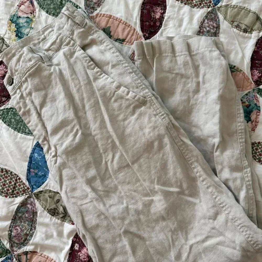 Men's Jos. A. Bank Cream 100% Linen Relaxed Linen Pants, 32x32